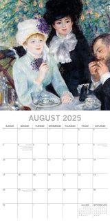 Renoir - 2025 Square Wall Calendar Fine Arts 16 Months Premium Planner Gift - Top-Down View