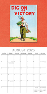 World War Posters - 2025 Square Wall Calendar Arts 16 Months Premium Planner - Top-Down View