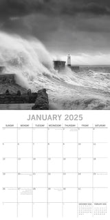 Seascapes - 2025 Square Wall Calendar 16 Months Premium Planner Christmas Gift - Side View