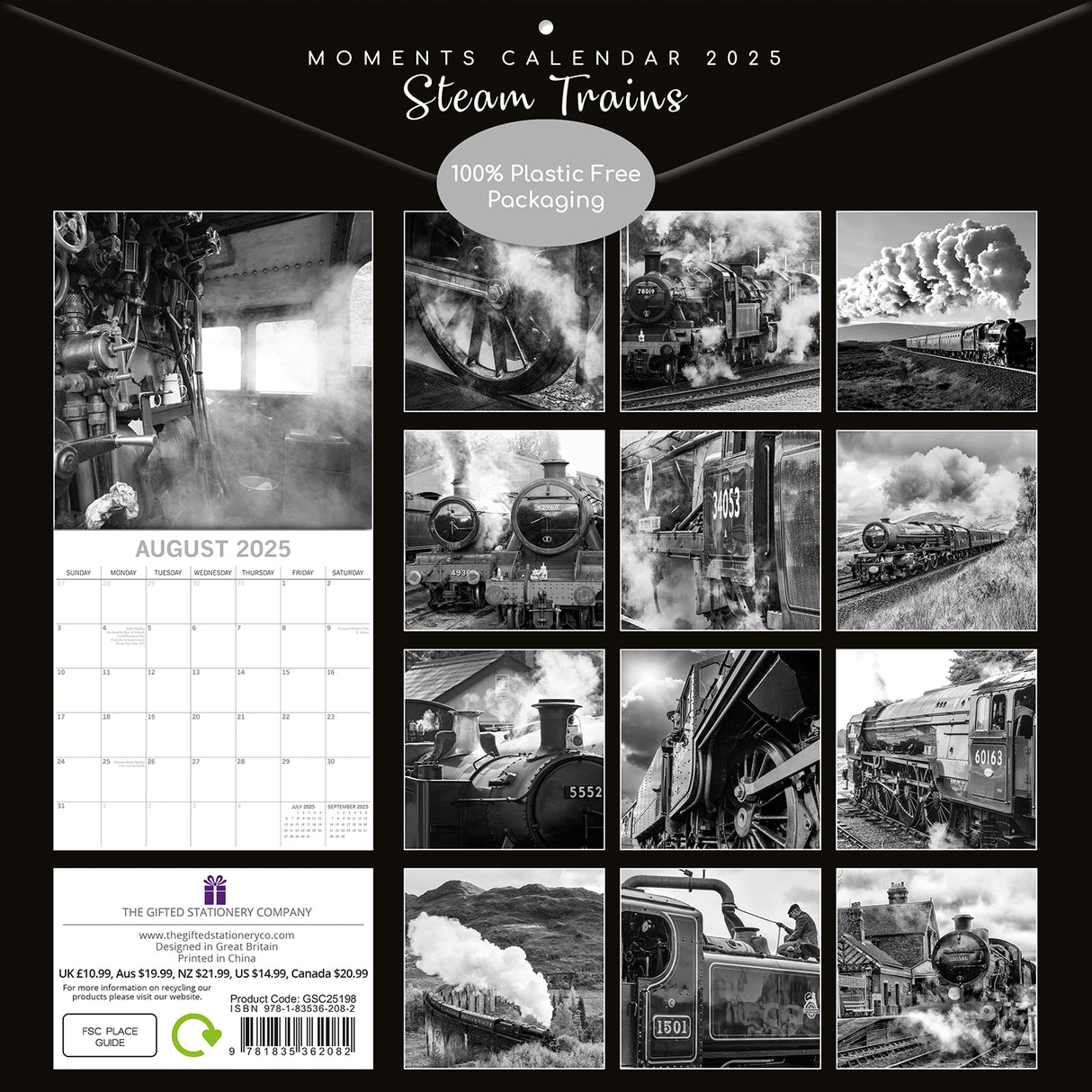 Seascapes - 2025 Square Wall Calendar 16 Months Premium Planner Christmas Gift