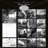 Steam Trains 2025 Square Wall Calendar 16 Months Premium Planner Christmas Gift - Front View