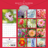 Beauty of Flowers 2025 Square Wall Calendar Floral 16-Month Premium Planner Gift - Front View