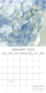 Beauty of Flowers 2025 Square Wall Calendar Floral 16-Month Premium Planner Gift - Side View