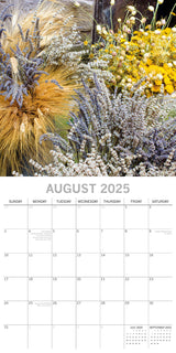 Dried Flowers - 2025 Square Wall Calendar Floral 16 Months Premium Planner Gift - Top-Down View