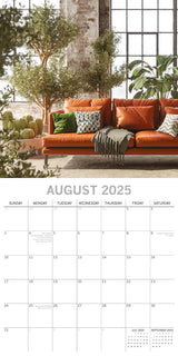 House Plants - 2025 Square Wall Calendar Floral 16 Months Premium Planner Gift - Top-Down View