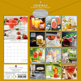Cocktails 2025 Square Wall Calendar Food 16-Month Christmas Premium Planner Gift - Front View