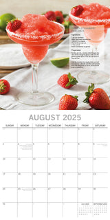 Cocktails 2025 Square Wall Calendar Food 16-Month Christmas Premium Planner Gift - Top-Down View