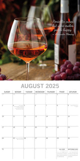 Wine 2025 Square Wall Calendar Food 16 Month Premium Planner Xmas New Year Gift - Top-Down View