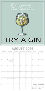 Gin - 2025 Square Wall Calendar 16-Month Premium Planner Christmas New Year Gift - Top-Down View