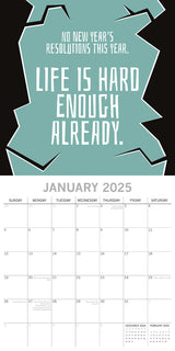 Life The Struggle is Real 2025 Square Wall Calendar 16 Months Planner New Gift - Side View