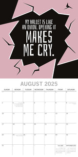 Life The Struggle is Real 2025 Square Wall Calendar 16 Months Planner New Gift - Top-Down View