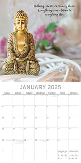 Zen - 2025 Square Wall Calendar 16-Month Christmas New Year Premium Planner Gift - Side View