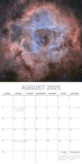 Space 2025 Square Wall Calendar 16-Month Christmas New Year Premium Planner Gift - Top-Down View