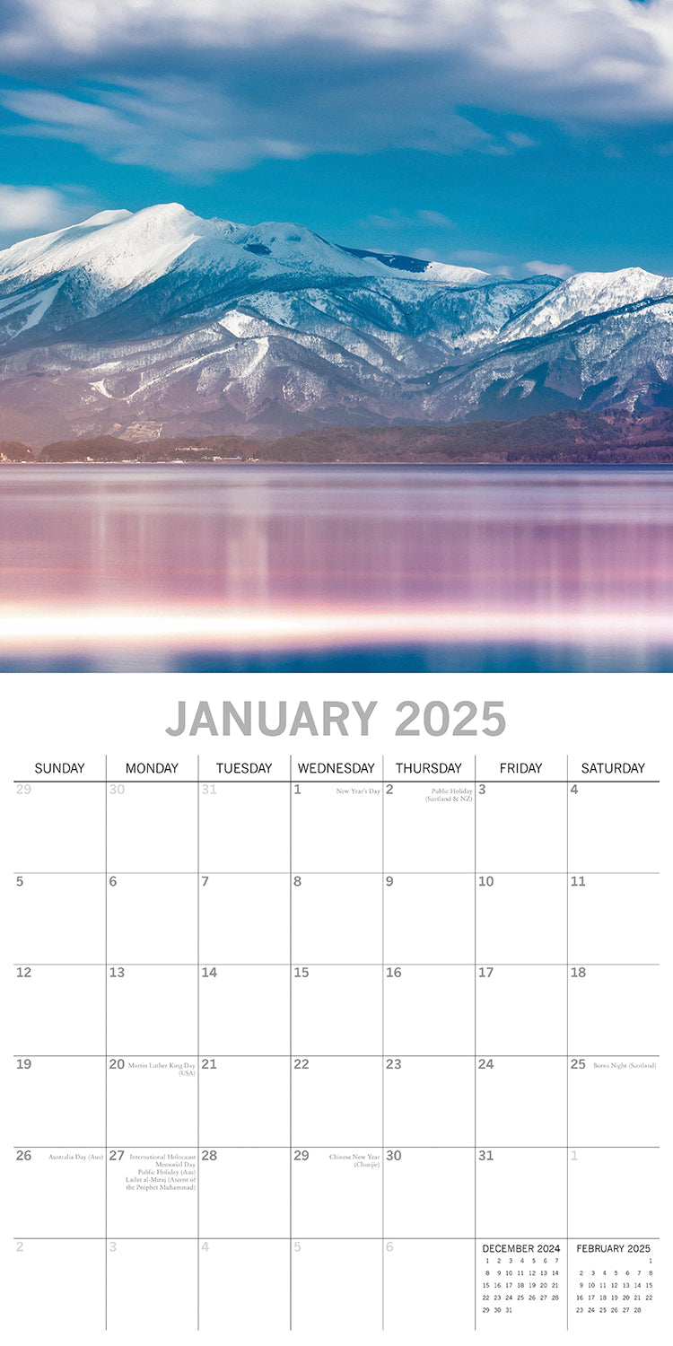 Japan 2025 Square Wall Calendar 16-Month Christmas New Year Premium Planner Gift