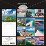 Travel the World 2025 Square Wall Calendar 16 Months New Year Xmas Planner Gift - Front View