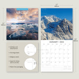 Arctic - 2025 Square Wall Calendar Nature 16 Month Premium Planner New Year Gift - Top-Down View