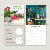 House Plants - 2025 Square Wall Calendar Floral16 Months Premium Planner Gift - Top-Down View