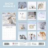 Snow Animals - 2025 Square Wall Calendar Animals 16 Months Premium Planner Gift - Side View