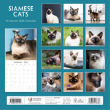 Siamese Cats - 2025 Square Wall Calendar Animals 16 Months Premium Planner Gift - Side View
