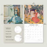Edmund Dulac - 2025 Square Wall Calendar Fine Art 16 Months Premium Planner Gift - Top-Down View