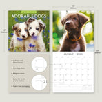 Adorable Dogs - 2025 Square Wall Calendar Animals 16 Months Premium Planner Gift