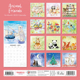 Animal Friends 2025 Square Wall Calendar Animals 16 Months Premium Planner Gift - Side View