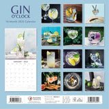 Gin O'Clock - 2025 Square Wall Calendar Food & Drink 16 Months Premium Planner - Side View