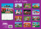 Life of Teddy - 2025 Rectangle Wall Calendar 13 Months Planner Adventures Gift
