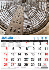 Melbourne - 2025 Rectangle Wall Calendar 16 Months Planner Cityscapes Landmarks - Front View