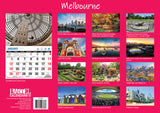 Melbourne - 2025 Rectangle Wall Calendar 16 Months Planner Cityscapes Landmarks - Side View