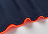 HI VIS Long Sleeve Polo Shirt Reflective Tape Safety Tradie Work Wear Tops Tee, Fluro Orange / Navy, 3XL - Top-Down View
