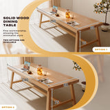 1.8M Solid Wood Dining Table Square Dining Table Dining Table Kitchen Furniture - Front View