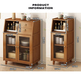 Modern Bamboo Kitchen Sideboard Storage Cabinet Cupboard Tea Cabinet - Side View