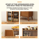 Modern Bamboo Kitchen Sideboard Storage Cabinet Cupboard Tea Cabinet - Rear View