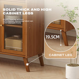 Modern Bamboo Kitchen Sideboard Storage Cabinet Cupboard Tea Cabinet - Top-Down View