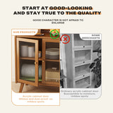 Modern Bamboo Kitchen Sideboard Storage Cabinet Cupboard Tea Cabinet - 45-Degree Angle