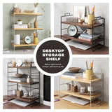 Desktop Storage Rack Bookshelf Office - Front View