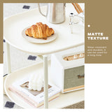 Movable Modern Trolley Small Unit Coffee Table Cart Storage Sofa Side Table with Wheels - Side View