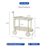 Movable Modern Trolley Small Unit Coffee Table Cart Storage Sofa Side Table with Wheels - Low Angle