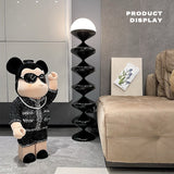 LED Dimmable Column Floor Lamp Hula Decorative Standing Lamps Tall Corner Light - Side View