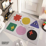 Cartoon door entry anti-slip rug scraping mud rubbing soil pvc wire ring floor mat - Rear View