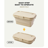 2IN1 Portable Folding Picnic Basket Tour Storage Baskets Outdoor Basket With Lid - Front View