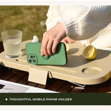 2IN1 Portable Folding Picnic Basket Tour Storage Baskets Outdoor Basket With Lid - 45-Degree Angle