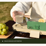 2IN1 Portable Folding Picnic Basket Tour Storage Baskets Outdoor Basket With Lid - Rear View