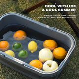 2IN1 Portable Folding Picnic Basket Tour Storage Baskets Outdoor Basket With Lid - Low Angle