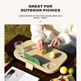2IN1 Portable Folding Picnic Basket Tour Storage Baskets Outdoor Basket With Lid - 45-Degree Angle