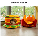 Washable Fries Pet Dog Cat Ded Calming Bed Warm Soft - Side View
