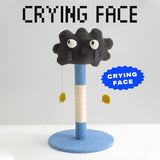 Cute emoticon cat scratching post toy cat tree - Front View