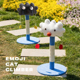Cute emoticon cat scratching post toy cat tree - Side View