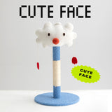 Cute emoticon cat scratching post toy cat tree - Top-Down View